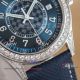 Best replica Patek Philippe silver diamond case blue leather strap watch (2)_th.jpg